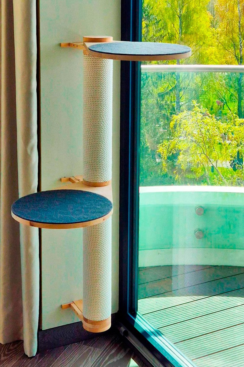 Wall-Mounted Cat Tree, 2 Posts, view 5