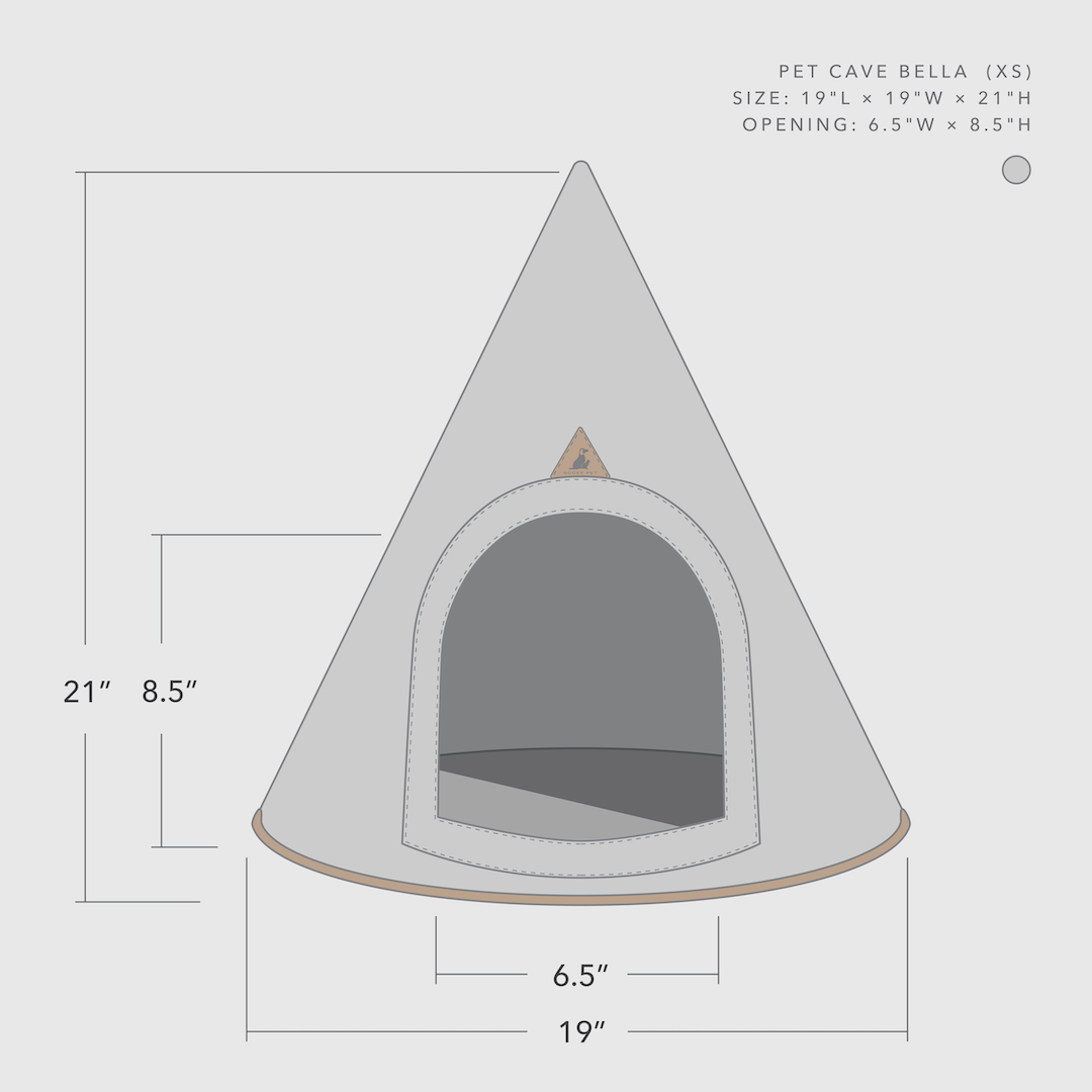 Nooee Bella felt cat cave in Gray, XS size