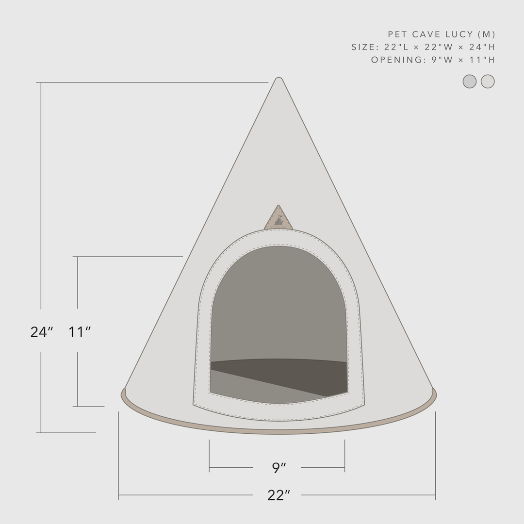 Nooee Lucy felt cat cave in Cream/Brown, M size