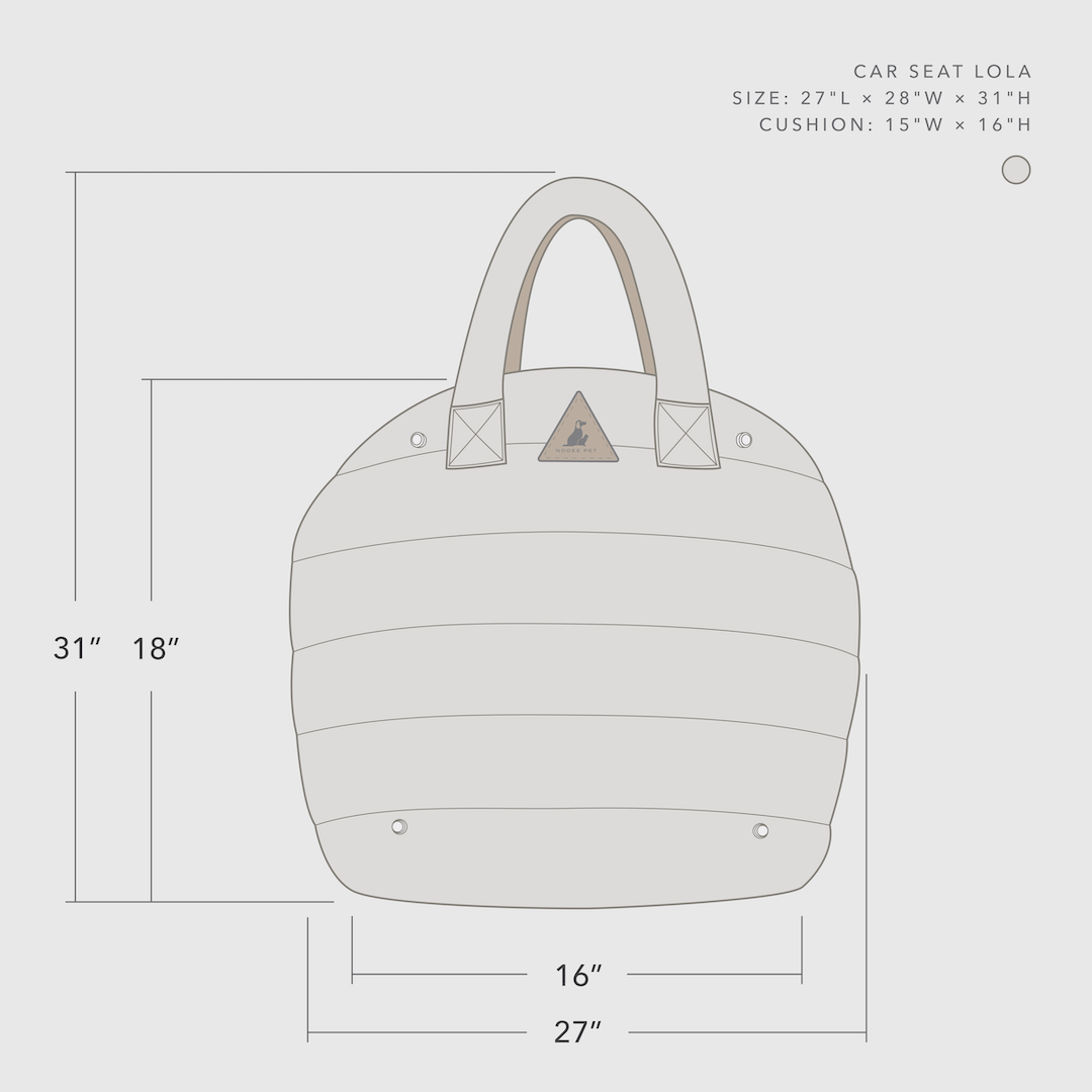 Nooee Lola padded cat car seat in cream