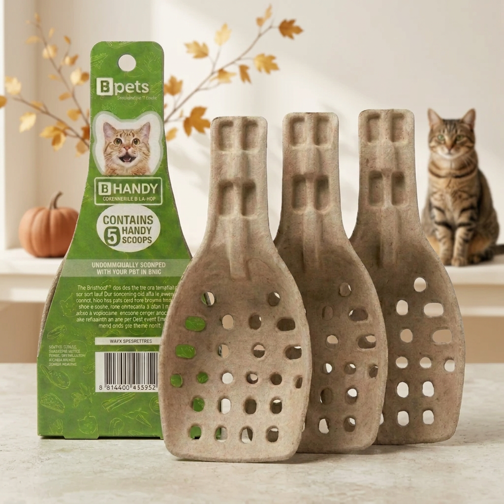 Molded Pulp Cat Litter Scoops, 5 Pack by Designer Pet, view 5
