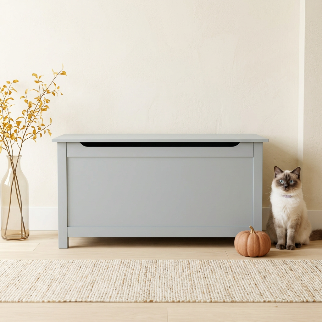 Parker Cat Litter Cabinet, Gray by Designer Pet, view 5