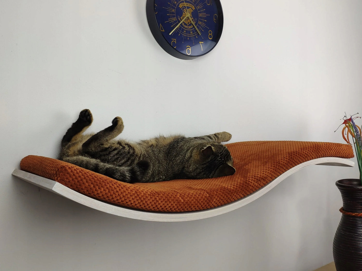 Wave Cat Wall Shelf, 95 cm Unsymmetrical Left, Wood Base by Cat's Atelier, view 7