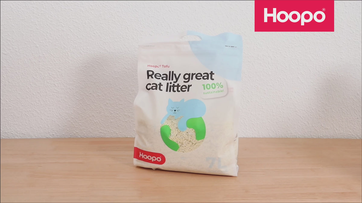 Hoopo Tofu natural cat litter demo