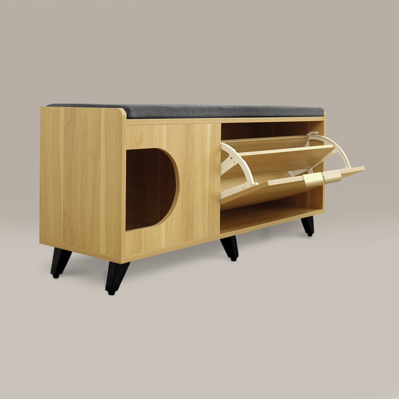 Tucker Cat Shoe Cabinet by 4Cats & Dogs, Oak