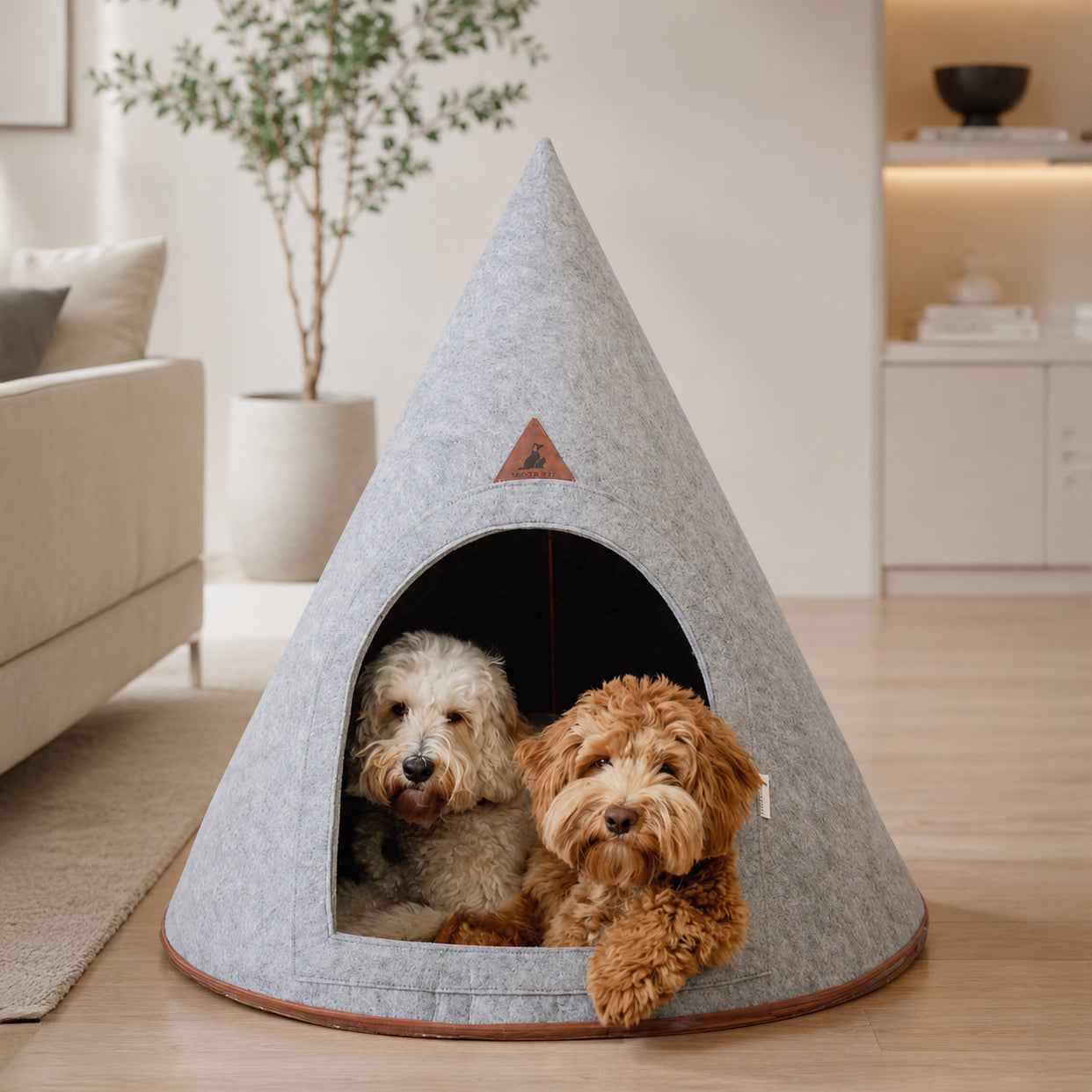 Nooee Harry felt cat cave in Gray, XXL size