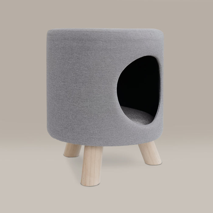 Wallie Cat Stool and Nook by 4Cats & Dogs, Light Grey
